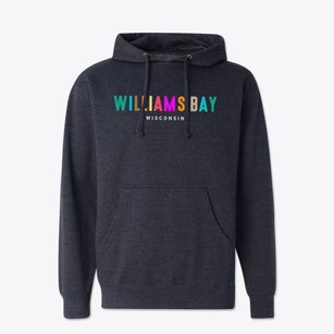 Williams Bay Wisconsin Color Pop Cotton Hoodie Sweatshirt