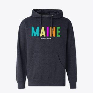 Maine Wisconsin Color Pop Cotton Hoodie Sweatshirt