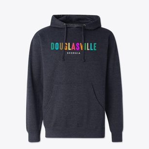 Douglasville Georgia Color Pop Cotton Hoodie Sweatshirt