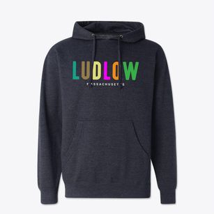 Ludlow Massachusetts Color Pop Cotton Hoodie Sweatshirt