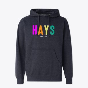 Hays Kansas Color Pop Cotton Hoodie Sweatshirt
