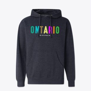 Ontario Wisconsin Color Pop Cotton Hoodie Sweatshirt