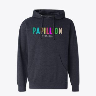 Papillion Nebraska Color Pop Cotton Hoodie Sweatshirt