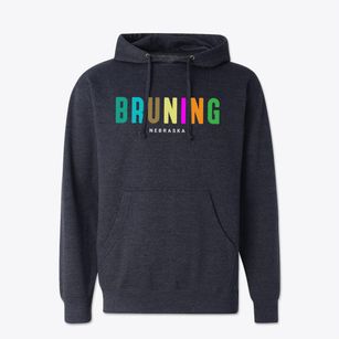 Bruning Nebraska Color Pop Cotton Hoodie Sweatshirt
