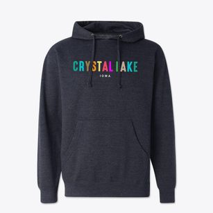 Crystal Lake Iowa Color Pop Cotton Hoodie Sweatshirt