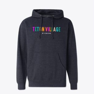 Teton Village Wyoming Color Pop Cotton Hoodie Sweatshirt