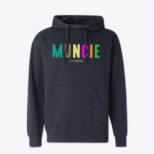 Muncie Illinois Color Pop Cotton Hoodie Sweatshirt