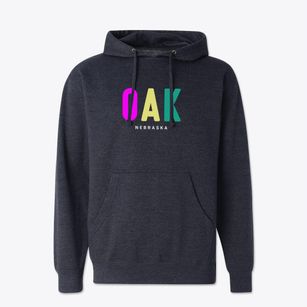 Oak Nebraska Color Pop Cotton Hoodie Sweatshirt