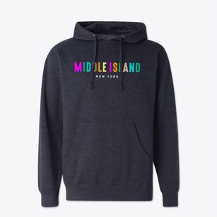 Middle Island New York Color Pop Cotton Hoodie Sweatshirt