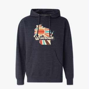  Wisconsin Retro Art Cotton Hoodie Sweatshirt