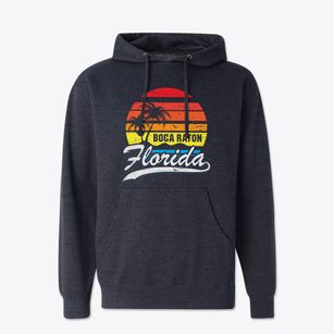 Boca Raton Florida Palm Tree Sunset Cotton Hoodie Sweatshirt