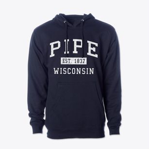 Pipe Wisconsin Classic Established Cotton Hoodie Sweatshirt