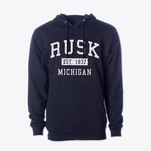 Rusk Michigan Classic Established Cotton Hoodie Sweatshirt