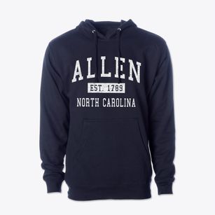 Allen North Carolina Classic Established Cotton Hoodie Sweatshirt