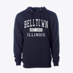 Belltown Illinois Classic Established Cotton Hoodie Sweatshirt