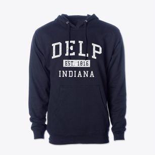 Delp Indiana Classic Established Cotton Hoodie Sweatshirt