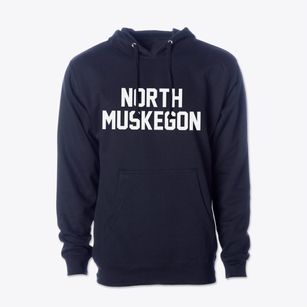 North Muskegon Michigan Classic Block Cotton Hoodie Sweatshirt