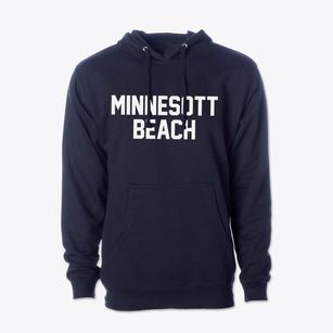 Minnesott Beach North Carolina Classic Block Cotton Hoodie Sweatshirt