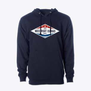 Westport Island Maine Diamond Star Cotton Hoodie Sweatshirt