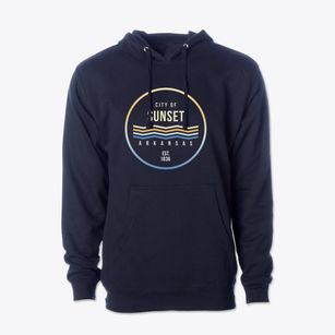 Sunset Arkansas Color Fade Cotton Hoodie Sweatshirt