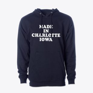 Charlotte Iowa Classic 70s Cotton Hoodie Sweatshirt
