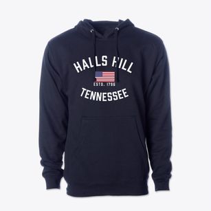 Halls Hill Tennessee Patriot Cotton Hoodie Sweatshirt