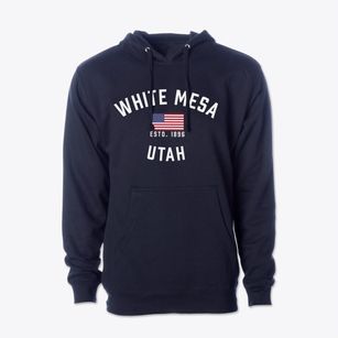 White Mesa Utah Patriot Cotton Hoodie Sweatshirt