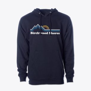 Birchwood Shores Michigan Mountain View Cotton Hoodie Sweatshirt
