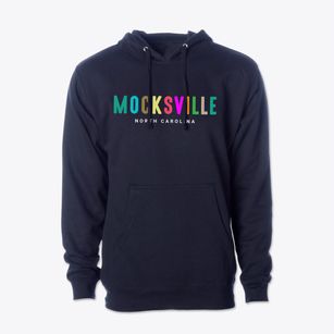 Mocksville North Carolina Color Pop Cotton Hoodie Sweatshirt