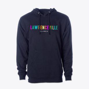 Lawrenceville Illinois Color Pop Cotton Hoodie Sweatshirt