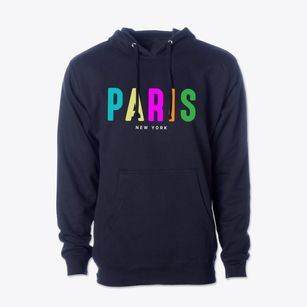 Paris New York Color Pop Cotton Hoodie Sweatshirt