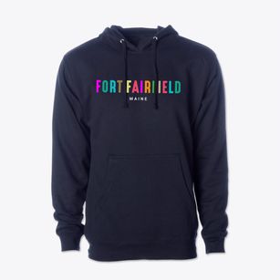Fort Fairfield Maine Color Pop Cotton Hoodie Sweatshirt