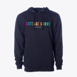 Cottage Grove Oregon Color Pop Cotton Hoodie Sweatshirt