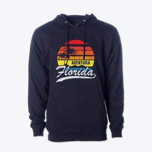 Aventura Florida Palm Tree Sunset Cotton Hoodie Sweatshirt