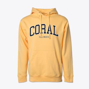 Coral Illinois Traditional Cotton Hoodie Sweatshirt