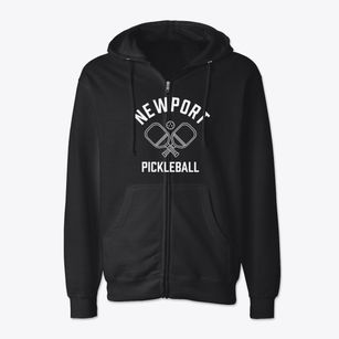 Newport Rhode Island Pickleball Cotton Zipper Hoodie Sweatshirt