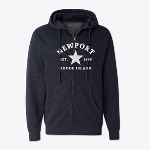 Newport Rhode Island Star Cotton Zipper Hoodie Sweatshirt