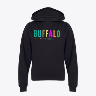 Buffalo North Dakota Color Pop Youth Hoodie