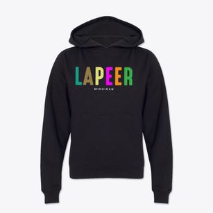 Lapeer Michigan Color Pop Youth Hoodie