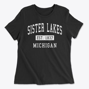 Sister Lakes Michigan Classic Established Women's Cotton T-Shirt