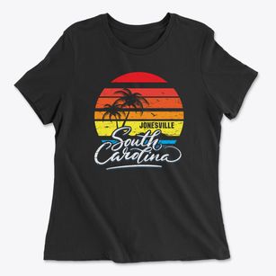 Jonesville South Carolina Palm Tree Sunset Women's Cotton T-Shirt