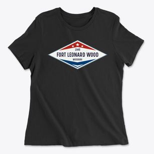 Fort Leonard Wood Missouri Diamond Star Women's Cotton T-Shirt