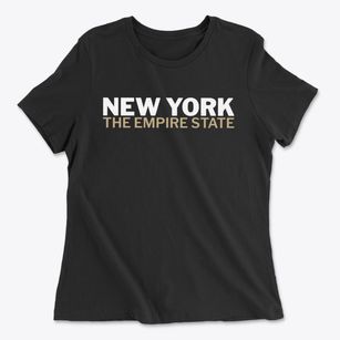  New York White and Gold Women's Cotton T-Shirt