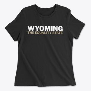  Wyoming White and Gold Women's Cotton T-Shirt