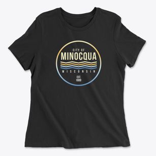 Minocqua Wisconsin Color Fade Women's Cotton T-Shirt