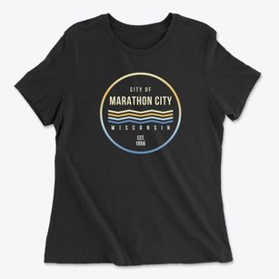 Marathon City Wisconsin Color Fade Women's Cotton T-Shirt