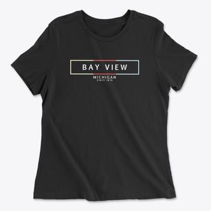 Bay View Michigan Artbox Women's Cotton T-Shirt