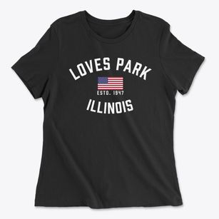 Loves Park Illinois Patriot Women's Cotton T-Shirt