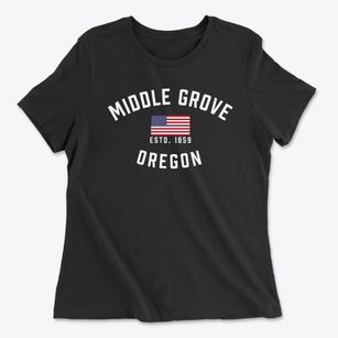 Middle Grove Oregon Patriot Women's Cotton T-Shirt