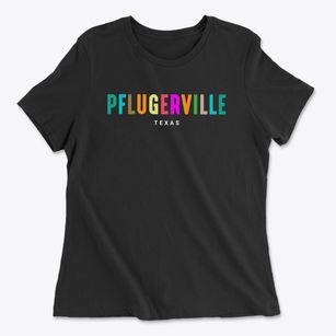 Pflugerville Texas Color Pop Women's Cotton T-Shirt